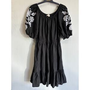 Black Embroidered Women's Dress